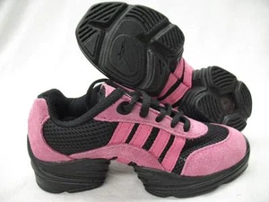 So Danca DK69 Split Rubber Sole Dancewear Lace-Up Shoes Sneakers Pink Black Kids - Picture 1 of 5
