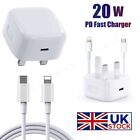 For iPhone 13 12 11 Pro Mini XR XS MAX Fast Charging USB-C PD Plug Charger Cable