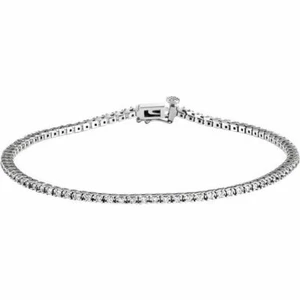 Pulsera Diamond Line de 7 1/4" cultivada en laboratorio en oro blanco de 14 K (7/8 quilates tw.) - Imagen 1 de 2