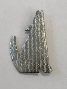 Broche vintage Howling Wolf tono plateado tema suroeste - Imagen 1 de 4