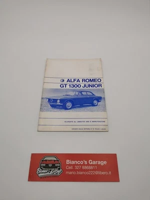 Libretto Allegato Uso E Manutenzione Alfa Romeo GT 1300 Junior - Immagine 1 di 4