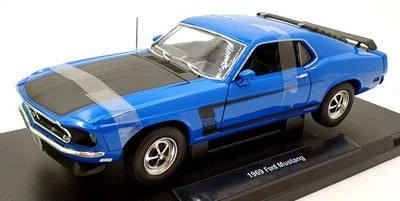 Welly NEX 1/18 Scale Diecast 12516W - 1969 Ford Mustang Boss - Blue - Image 1 of 4