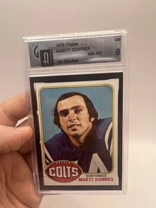 1976 Topps 249 Marty Domres 1st Graded NM-MT 8 Global Authentication inc - Bild 1 von 16