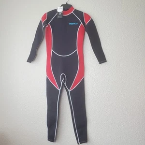 Nuevo con etiquetas Traje de neopreno Ireenuo de una pieza para niños manga larga cremallera trasera negro rojo talla 14 - Imagen 1 de 8