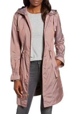 Chaqueta de Lluvia Cole Haan Signature Para Mujer X-Grande Rosa Malva Embalable Ligera Foto 1 de 4