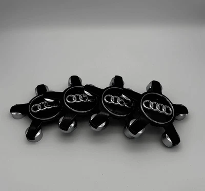 4er Set Audi Nabendeckel Schwarz 135mm Felgendeckel 4F0601165N - Bild 1 von 3