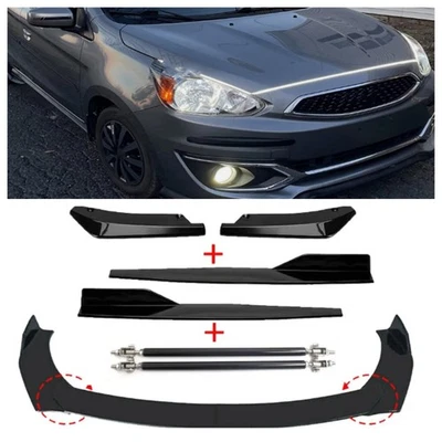 For Mitsubishi Mirage G4 Front Rear Bumper Lip Spoiler+Side Skirt+Strut Rod US - Image 1 of 4