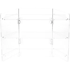 Pantalla plegable portátil de acrílico transparente Plymor de 3 estantes, 14" de alto x 18" de ancho x 8,25" de profundidad - Imagen 1 de 1