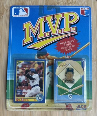 Tarjeta y prendedor vintage 1990 MVP Major League Baseball Paul Molitor Brewers nuevo Foto 1 de 2