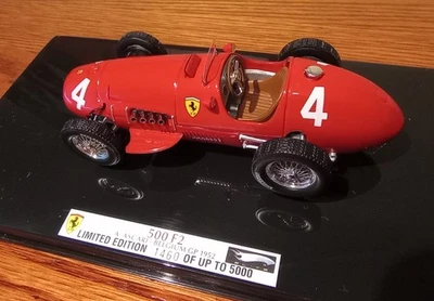 Hot Wheels Elite 1:43 Ferrari 500 F2 Ascari 1952 Belgium Grand Prix Ltd Ed - Image 1 of 4