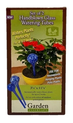 Juego de 2 tubos de riego de vidrio soplado a mano picos de globo para riego automático jardín interior Foto 1 de 4