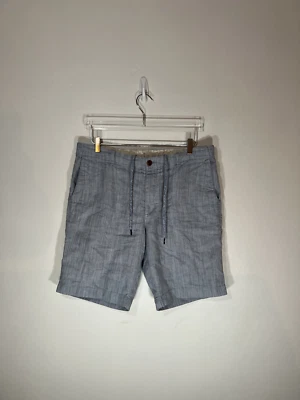 TOMMY BAHAMA 100% Linen Drawstring Shorts [34] Blue/White Striped MSRP $118 - Image 1 of 2