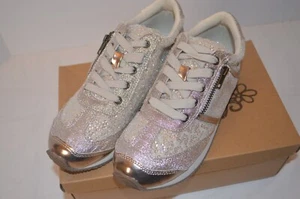 Joyfolie Girls size 3 youth Ari Sneaker in Champagne New in box Sequin Gold - Picture 1 of 9