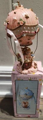 Globo de aire caliente de porcelana rosa bebé SATIS 6": guardería NO.6493A JO81 Foto 1 de 3