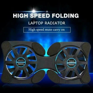 Foldable Mini Notebook Cooler Laptop USB Double Cooling Computer Stand Pad T0S7 - Bild 1 von 8