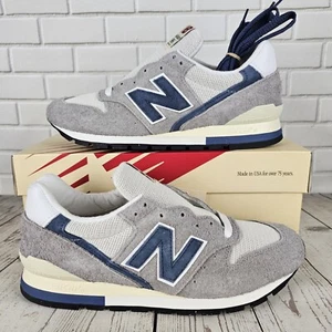 ⚡ New Balance 996 x Made in USA Men's Size 9.5 Athletic Shoes U996TE Grey Navy ⚡ - Picture 1 of 14