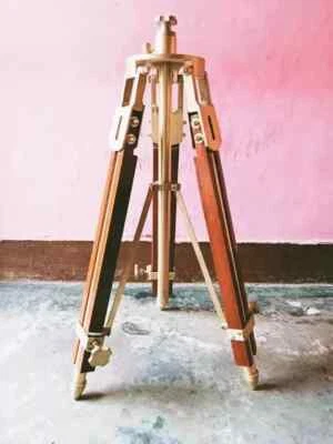 Nautical Wooden Tripod -Theater Stage Industrial 40" Vintage Antique Stand - Image 1 of 4