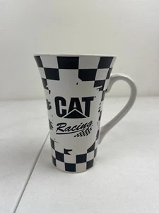 Caterpillar Cat Racing M Ware Black and White Racing Flag Mug Cup - Picture 1 of 3