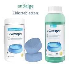 Algenmittel AntiAlgae 1L Multitabs Chlortabletten 1kg Wessper pool reinigungsset