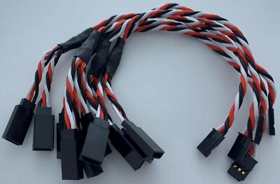 (5) Futaba Y Servo Extension Leads / Splitters with 20CM Heavy Duty 20awg Wire - Image 1 of 4
