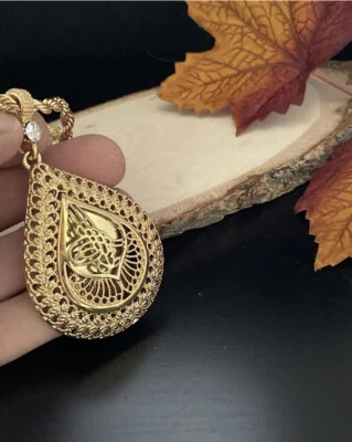 Osmanli Tugra Kette Kolye 22 Ayar altin Kaplama 22 Karat vergoldet Gold Kette  - Bild 1 von 3