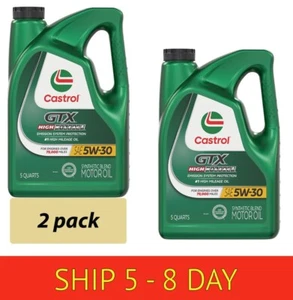 2 pack - Castrol GTX High Mileage 5W-30 Synthetic Blend.... 5 Quarts (w16) - Picture 1 of 9