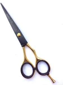 Professional Siebu Hairdressing Hair Cut Scissors Shears Titanium Gold Black - Picture 1 of 12