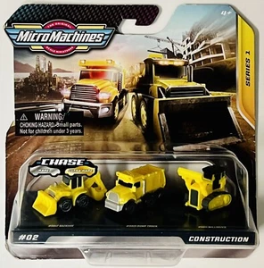 MICRO MACHINES - CONSTRUCTION - #02 - 3 Pack - Series 1*Minor Package Damage* - Picture 1 of 2