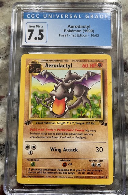 Aerodactyl 16/62 Non-Holo Rare Fossil Set Pokemon Card Near Mint