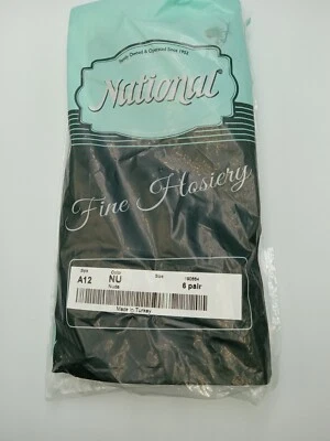  Medias medias finas National hasta la rodilla beige desnudo A12 vintage  Foto 1 de 4