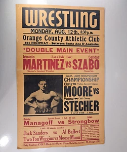 Count Billy Varga Vs. Chris Moore, Vintage Wrestling Event Poster 22x14 (S09) - Picture 1 of 15