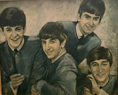 Circa 1964 Beatles Framed Canvas Photo Print John Paul George Ringo  - Image 1 of 2