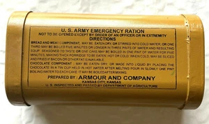 Lata de ración de emergencia patrón 1906 del Ejército de los Estados Unidos - Imagen 1 de 3