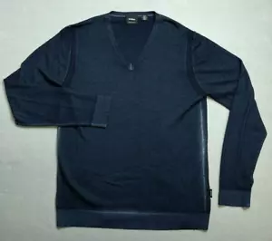 Strellson Sweater Men's Medium Blue V Neck Model K-Lamar-V Virgin Wool - Picture 1 of 12