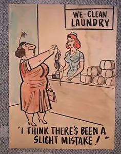HUMOR PARA HOMBRE ARTE CÓMICO ORIGINAL MORDAZA DE UN PANEL GRANDE ACABADO ERROR DE COLOR - Imagen 1 de 4