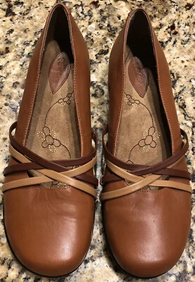 Женская желтовато-коричневая кожа SBICCA California Criss Cross Mary Janes размер 8,5 M - Изображение 1 из 4