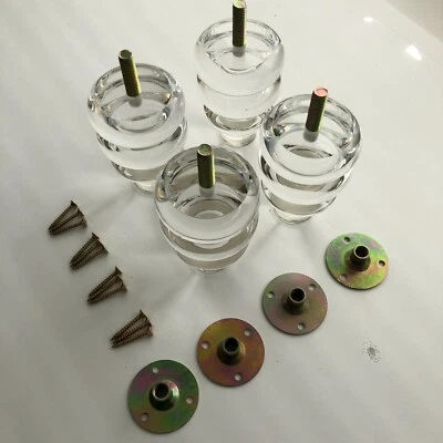 Sofá redondo acrílico 4 pol. pernas camas armário sofá 4 peças EUA VENDEDOR - Imagem 1 de 4