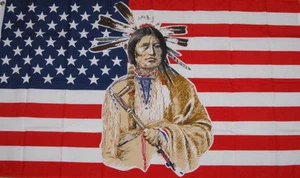 NEW 3x5 ft U.S.A NATIVE AMERICAN INDIAN FLAG better quality - Picture 1 of 4