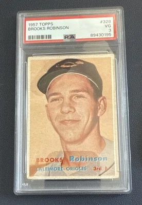 Brooks Robinson 1957 Topps #328 novato PSA 3 muy bien centrado Foto 1 de 2