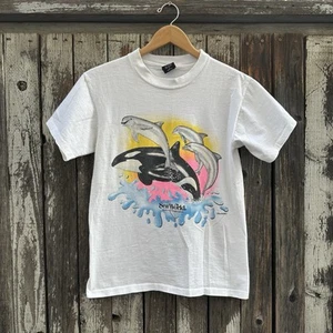 Camiseta De Colección Años 90 SeaWorld San Diego Killer Whale Dolphin Hecha en EE. UU. - Imagen 1 de 7