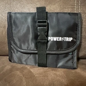 Miamica Women's Roll-up Electronics, Charger Case, Power Trip, Black, One Size - Photo 1 sur 3