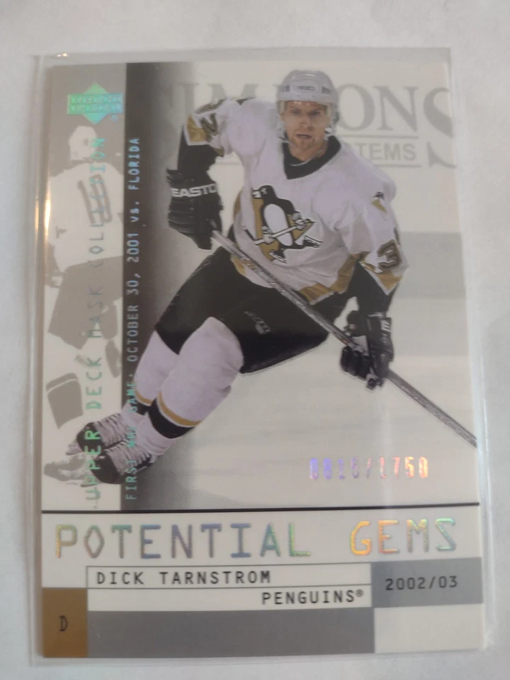 2002-03 UPPER DECK MASK COLLECTION DICK TARNSTROM POTENTIAL GEMS RC  0815/1750 - Image 1 of 1