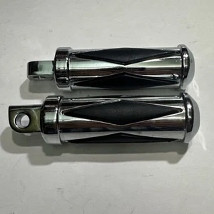 Diamond Spur Chrome Driver Foot Pegs Harley Sportster XL Softail Dyna Customs - Picture 1 of 6