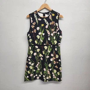 Victoria Beckham Black Floral Shift Dress Large - Picture 1 of 9