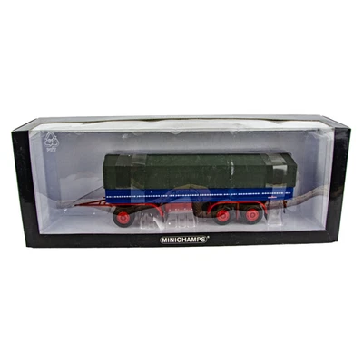 Minichamps Kaessbohrer 3-axle Canvas Blue & Red 1:43 Scale Diecast Truck Trailer - Image 1 of 4