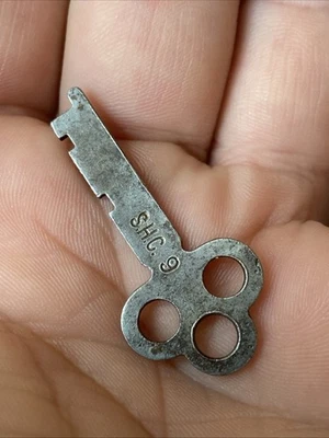 Samuel H. C. SHC SKELETON KEY NO 9 Antique Victorian Trunk Cabinet S.H.C. Key - Image 1 of 4