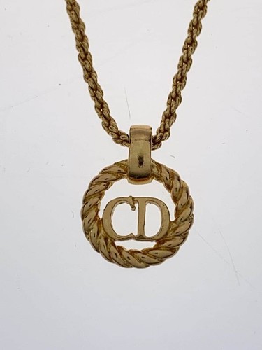 Collana Christian Dior logo CD donna con strass GLD top usata