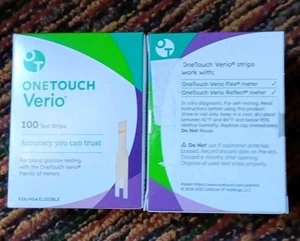 OneTouch Verio Strisce Esattive per il Glucosio Sangue 200 31/03/27 Scad. 2 scatole da 100 - Foto 1 di 4