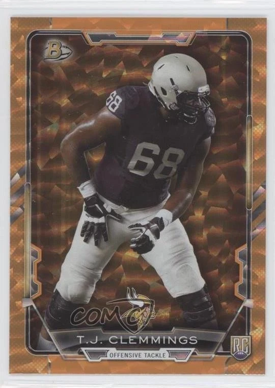 2015 Bowman Rookies Orange Ice /50 TJ Clemmings #77 RC - Image 1 of 2