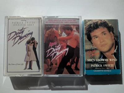 DIRTY DANCING Cassette Lot: Soundtrack, More Dirty Dancing, She's Like The Wind - Image 1 of 4